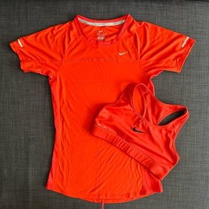 Nike Dry-Fit Set in XS in Blood Orange color